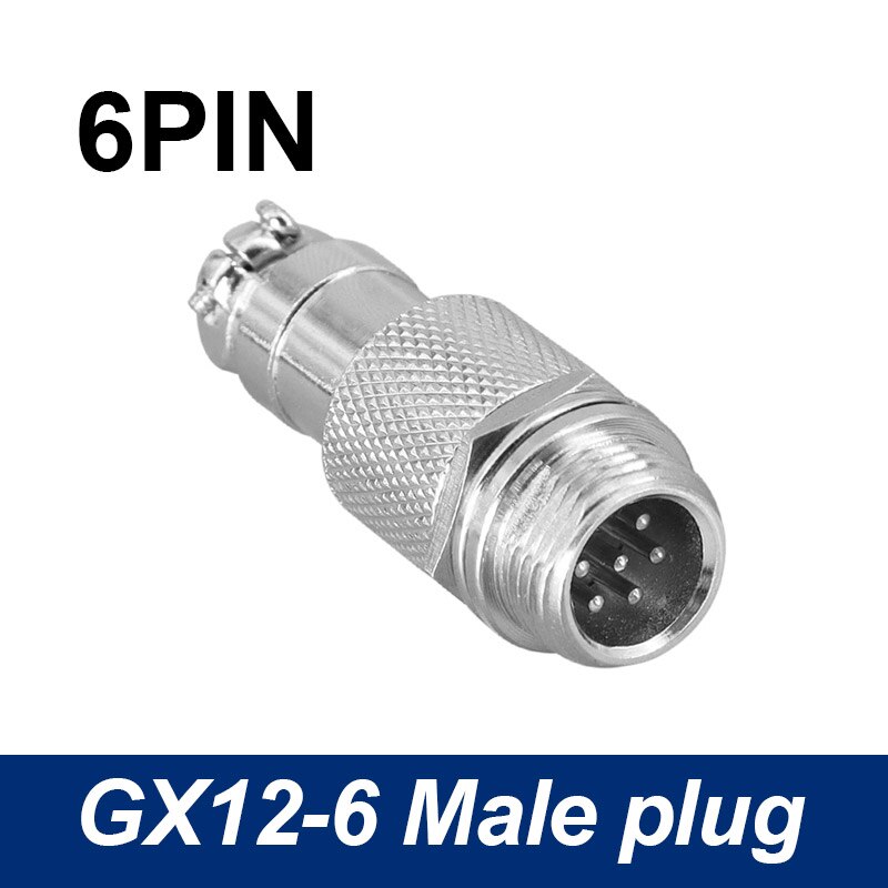 GX12 Aviation butt-joint connector 2pin3pin4pin Male plug push-pull 5pin6pin7pin cable butt joint connector: 6 pin