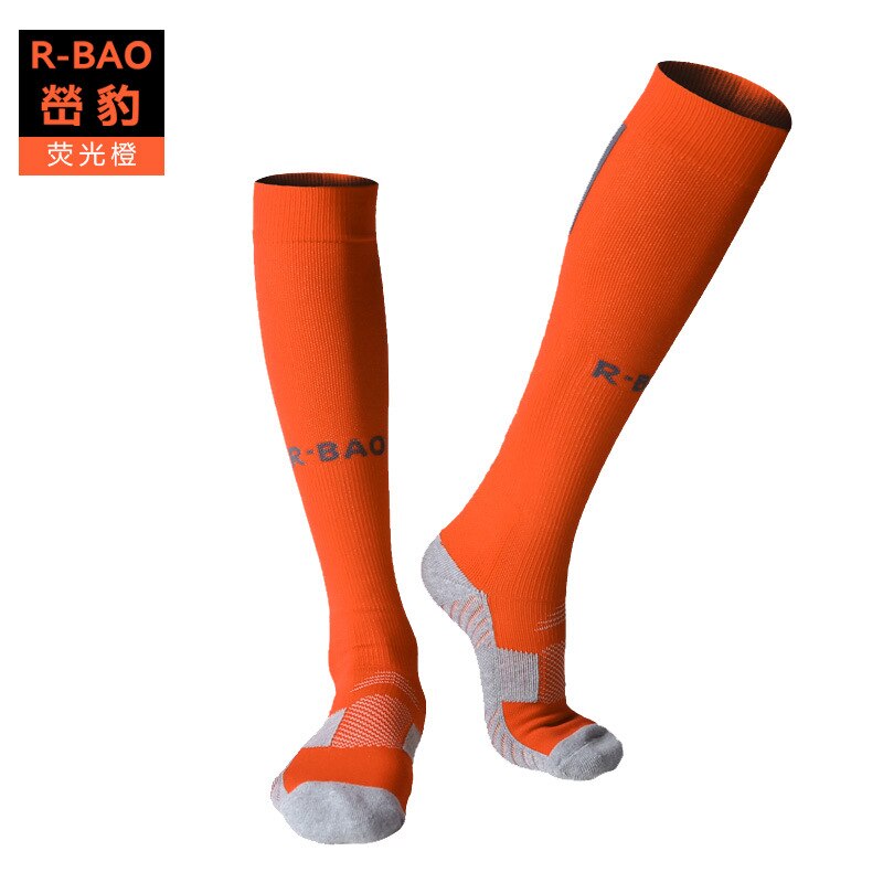 1 par 100%  mærke neon atletiske high tube sokker fodbold fodbold crus ben beskytter lange sokker 8 farver: Orange