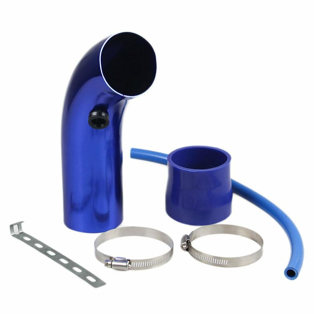 3 Inch Aluminum Pipe Car Turbo Piping Cold Air Intake System Filter Car Cold Air Intake Kit Modified Aluminum Tube Kit: blue