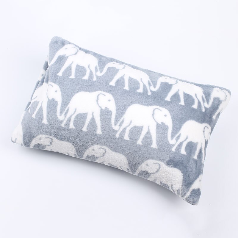 Petit oreiller avec taie d'oreiller doux et noyau complet, pour adulte, repose-sieste, petit oreiller de sommeil, envoyer un sac de rangement en: elephant(fleece)