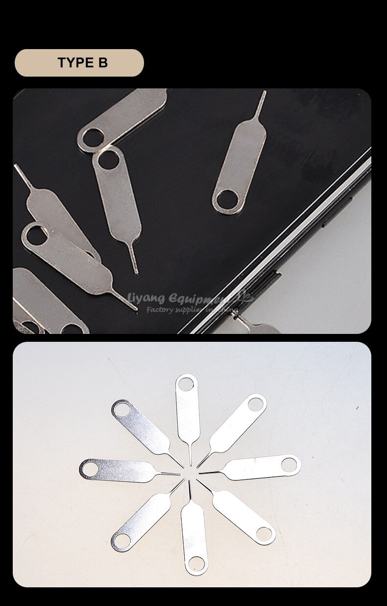 10 pièces nouvelle carte de téléphone broche prendre carte Sim décapant outil broche aiguille pièces de rechange pour iPhone Samsung Xiaomi Huawei ShipShopping: Type B