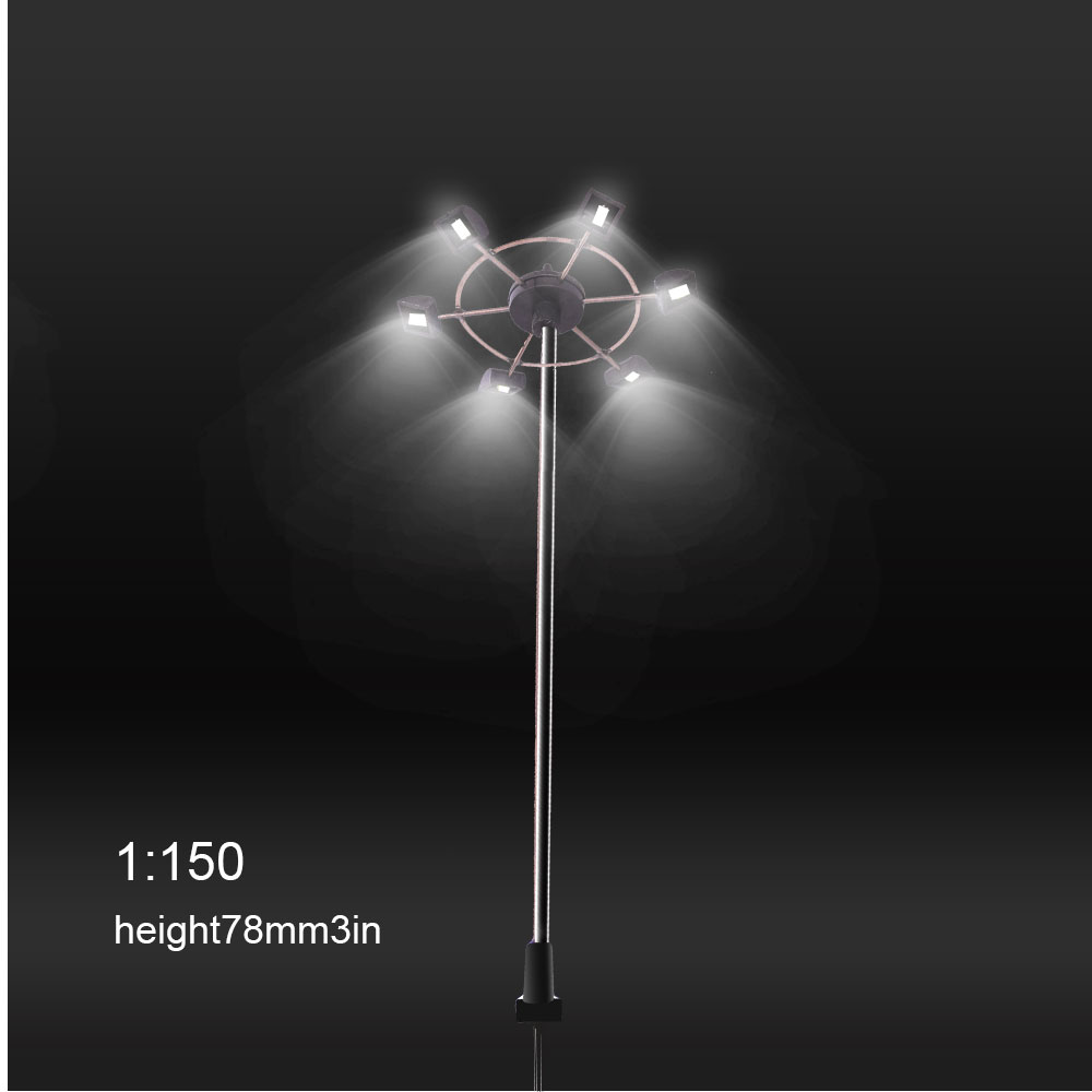 Ho N Scale Miniature Model Light 3V Luminous Tower Street Lights Layout Lamppost Train/garden/playground/stadium Overhead Lights: GRAY