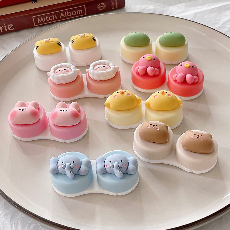 Cute Octopus Contact Lens Case Women Lovely Cartoon Colored Lenses Container Beauty Lens Storage Box Travel Set Girl
