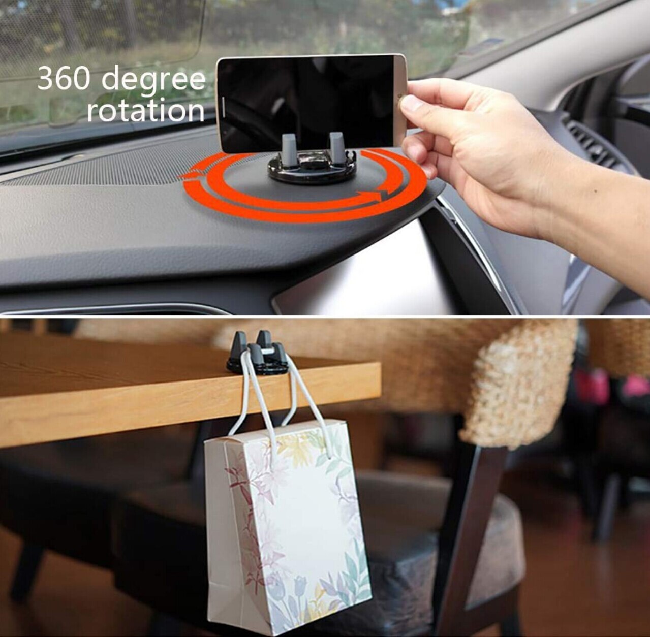 Bil ornament universell telefonholder 360 gradere rotasjon pc + silikon bil tilbehør dashbord dekorasjon til gps holder telefon