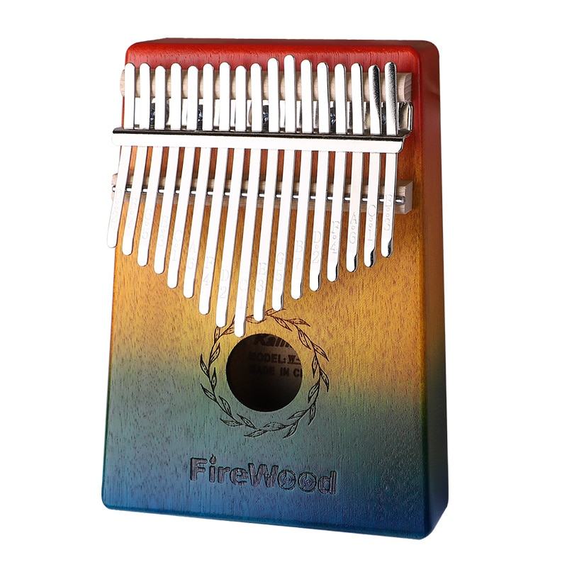 17 schlüssel Stier Kalimba Daumen Klavier Mahagoni Körper Musical Instrument beste und preis: Regenbogen