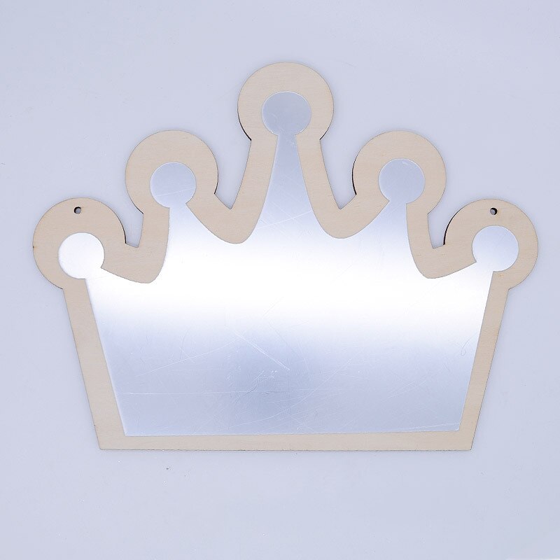 Children's Cartoon Decorative Mirror Bathroom Baby Room Cute Wood Acrylic Frame Home Art Wall Decoration: D