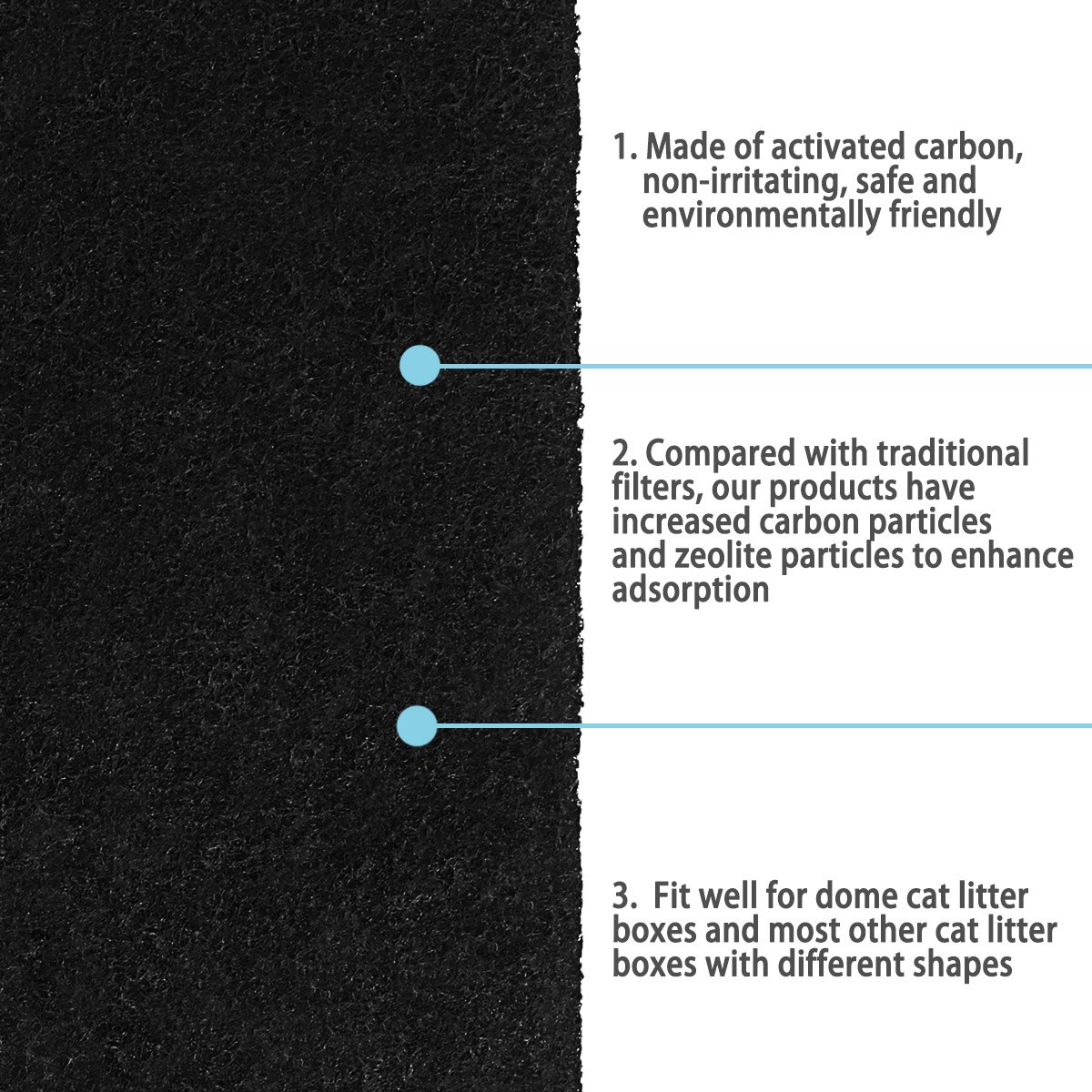 8 stk aktivt kulfiltersæt kul luftfilter kattekasser filtre erstatningsfiltre til kattekuldkasse lugtkontrol