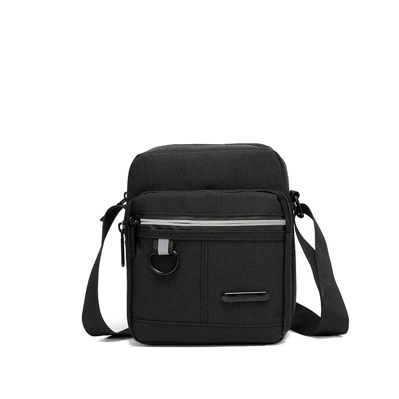 Men's Bag Nylon Shoulder Bag Small Waterproof Diagonal Bag Men's Black Zipper Business Bag Bolsos Mujer Sac A Main Modis: Black
