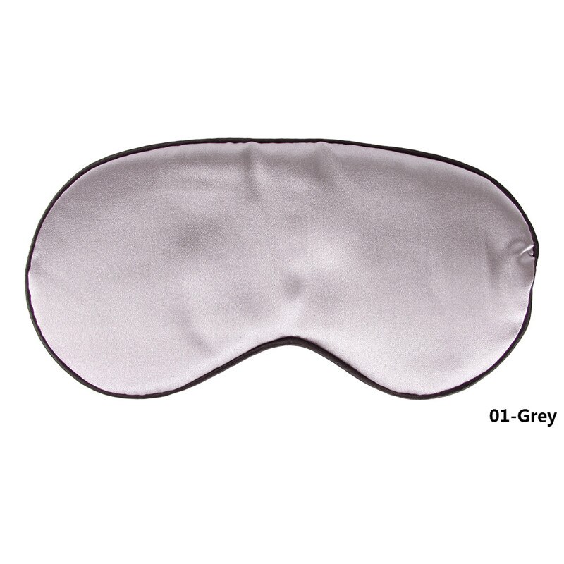 1Pcs Pure Zijde Sleep Rest Eye Mask Gewatteerde Shade Cover Travel Relax Aid Blinddoeken Eye Aid Blinder Zacht oogmasker: Grey