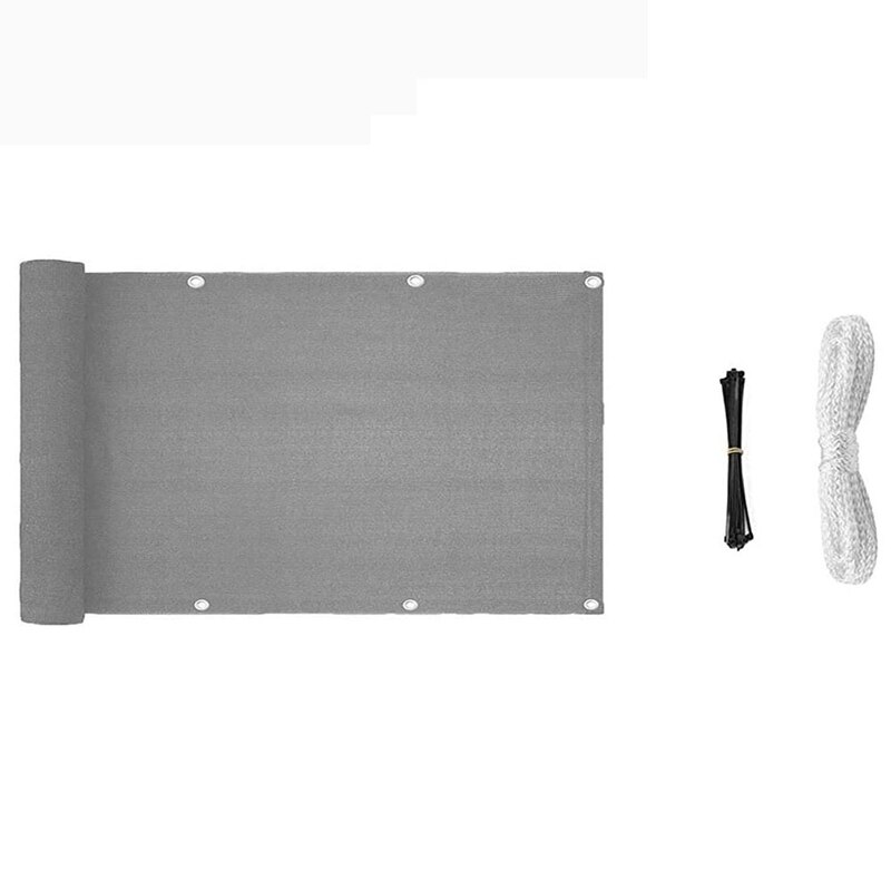 Privacidad de balcón Sn Windbreak Garden Sn para protección UV, solar y contra el viento PE al aire libre Sn gris 90x500cm