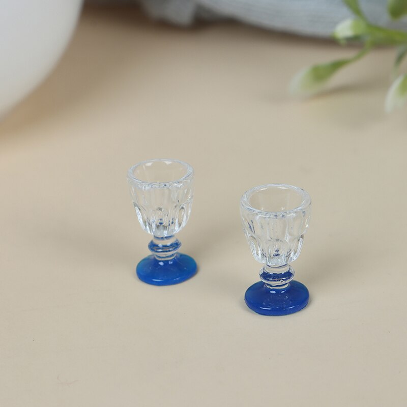 Mini Wine Beer Cup Dollhouse Craft Home Decoration Glass Model 1:12 Scale 4Pcs DIY Parts Plastic Transparent Goblet Miniature