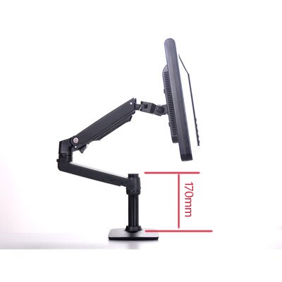 DL-8012 10&quot;-32&quot; LCD monitor wall mount bracket TV stand aluminum 360 rotate full motion pivot double stretchable arm 1-10kg: 170mm BLACK