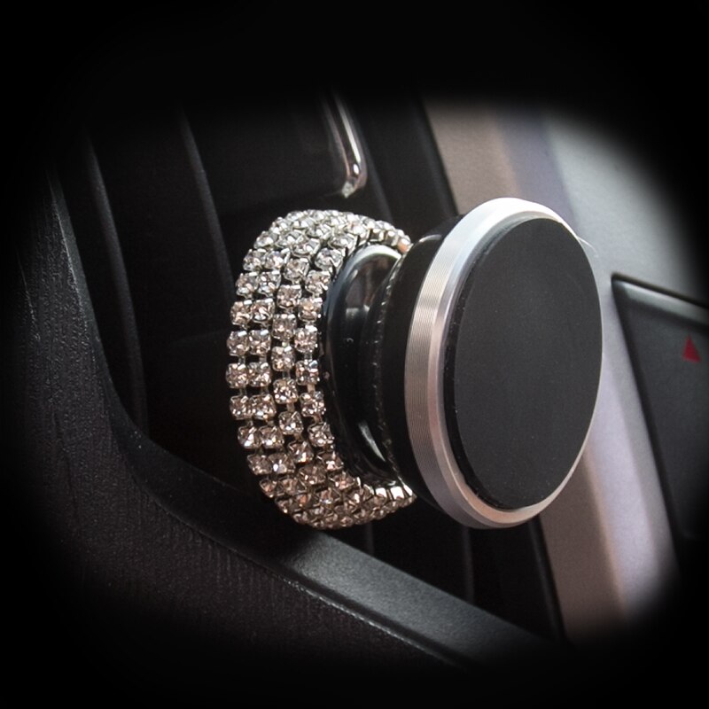 Diamant Kristal Auto Telefoon Houder Magnetische Air Vent Mount Mobiele Telefoon Stand Magneet Ondersteuning Mobiele in Auto GPS Voor iPhone samsung