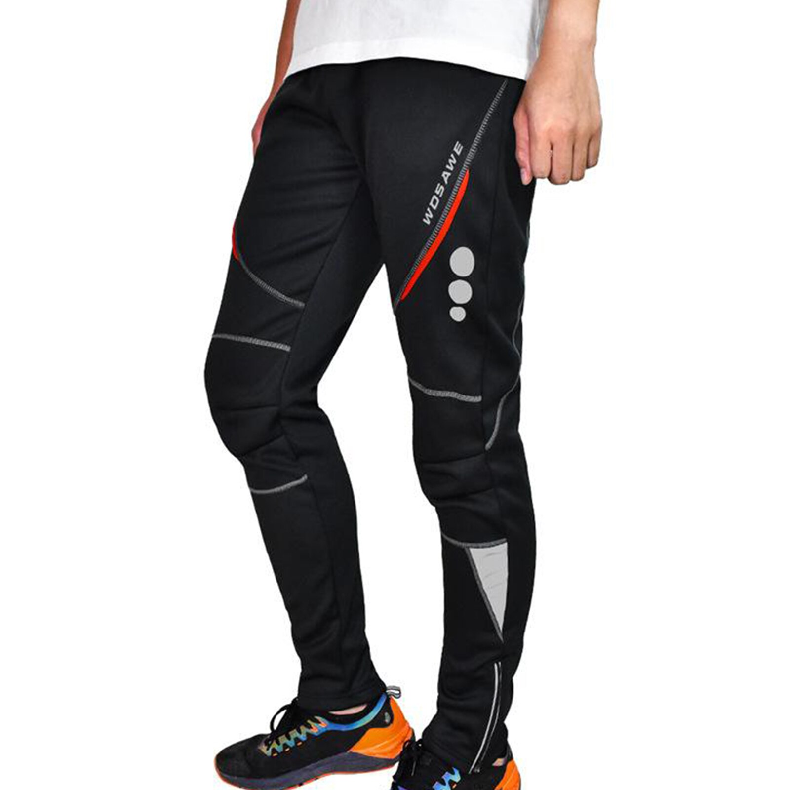 Men's Cycling Trousers Fleece Thermal Mountain Bike Windproof Tights Long Pants