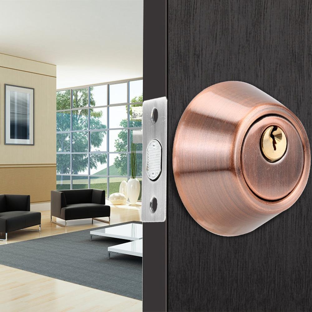 Bronze Door Lock Stainless Steel Single Cylinder Safety Anti-Theft Bedroom Door Lock with Keys