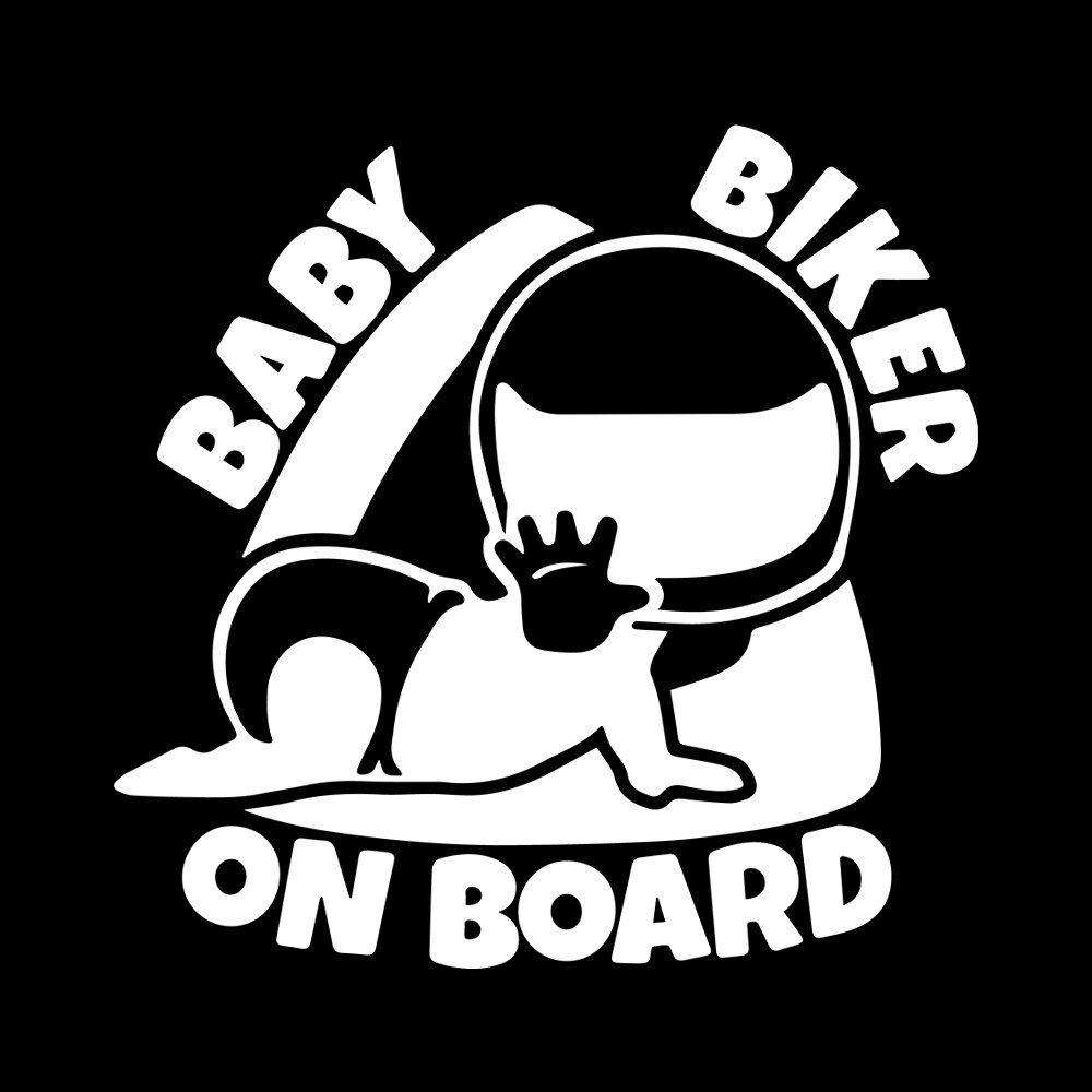 Bébé motard à bord 3D dessin animé Stickers muraux et décalcomanies drôle fenêtre autocollant vinyle décalcomanie pour maison bureau voiture décor 5.91 "x 6.29"
