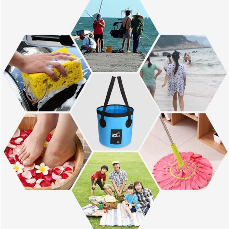 Cubo plegable de 12L y 20L, bolsas de agua impermeables, cubo portátil de pesca, contenedor de agua, bolsa de almacenamiento para coche