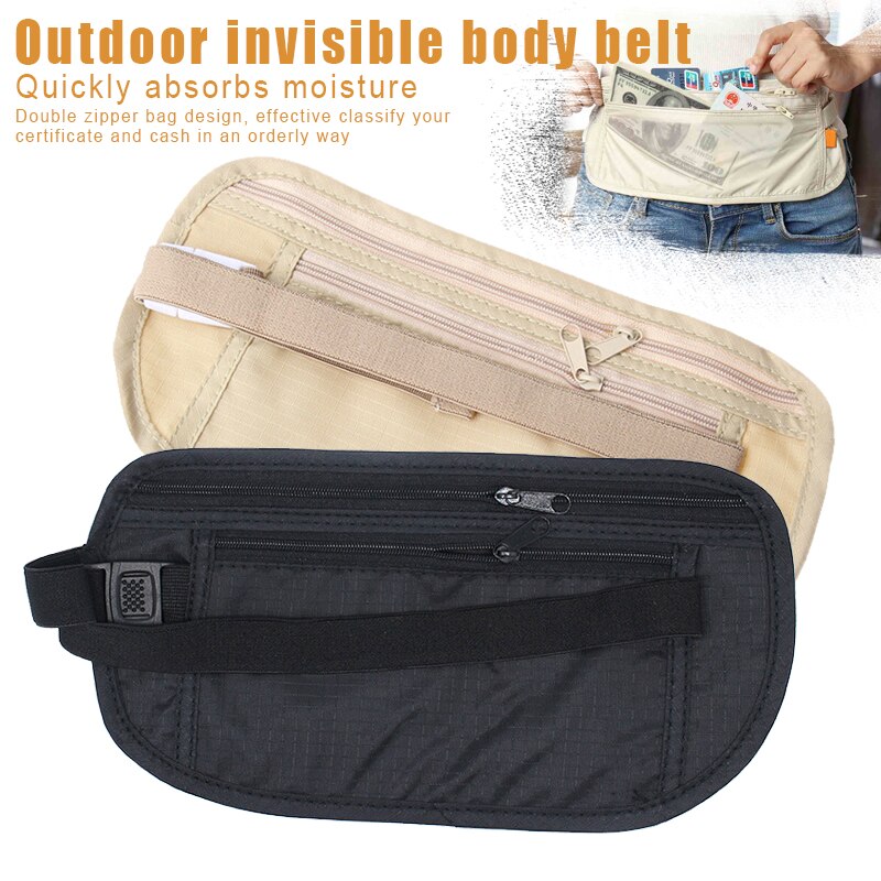 Mens Thin Waist Fanny Pack Belt Bag Travel Hip Bum Bag Small Purse Chest Pouch Phone Storager H7JP