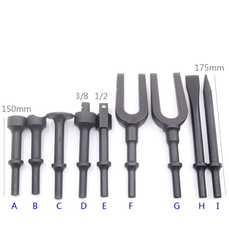 Wilin Pneumatic Ball Joint Auto Repair Tool Remover Flat Point Chisel Plane Air Hammer Bits Pneumatic Separating Fork Set