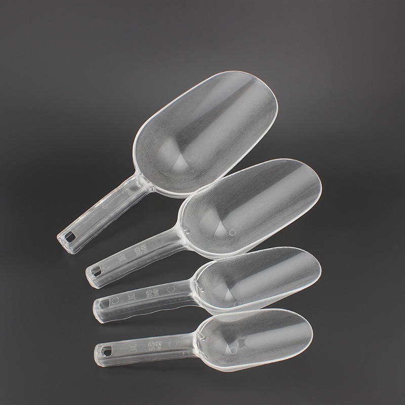 1 Stck Kunststoff Eis Schaufel Lebensmittel-Klasse transparent Plastik Schaufeln Tragbare Küche Werkzeug Haustier Lebensmittel Löffel: runden / S
