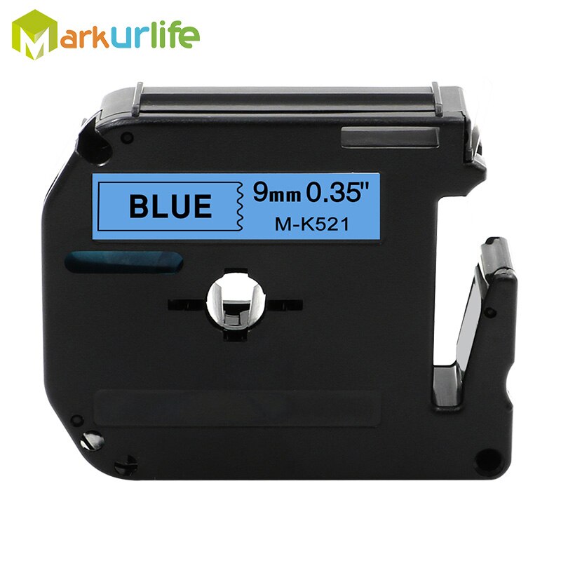 1PC 9mm*8m M-K221 M-K121 M-K621 M-K421 Label Tapes Compatible for Brother p-touch Label Printer ribbon M-K221 MK-221 mk221 MK221: Black on Blue