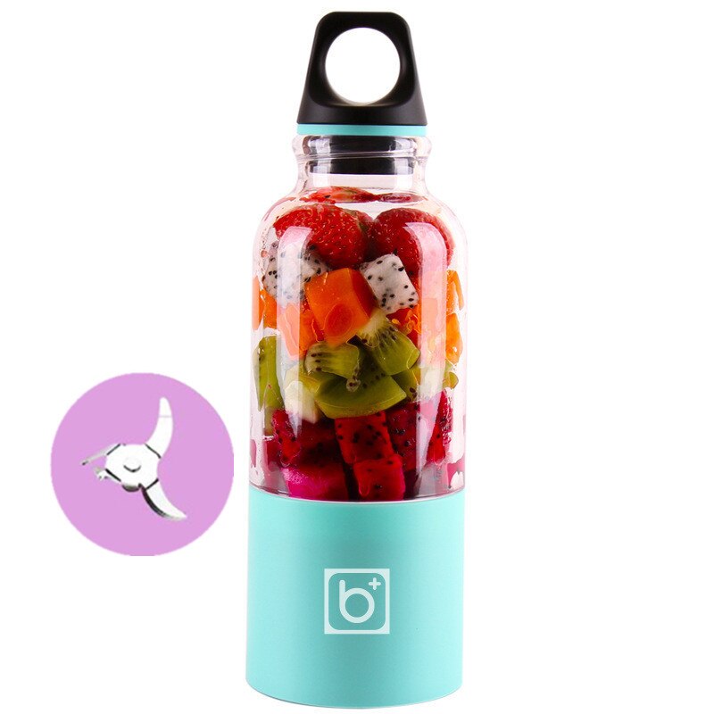 4 Blades Portable Blender Mix Pro Electric USB Rechargeable 500ml Juicer Cup Extractor Shakes Fruit Smoothie