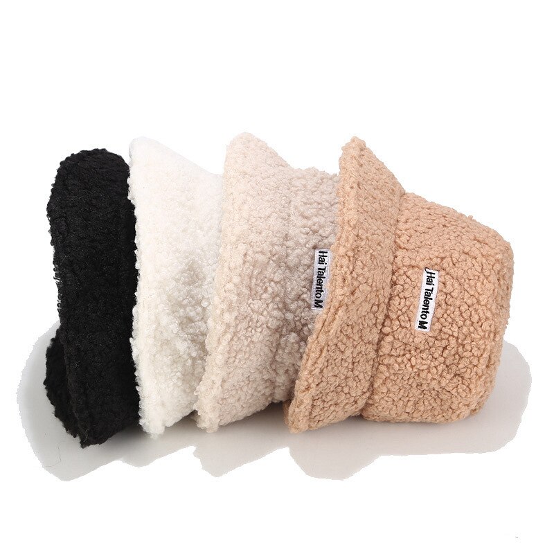 solide fourrure artificielle femme casquette fausse fourrure hiver seau chapeau pour les femmes en plein air crème solaire chapeau de soleil Panama dame casquette