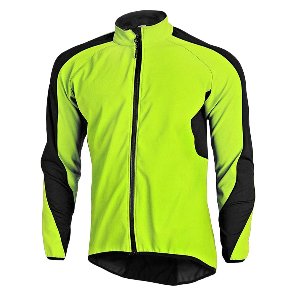 Winter Warm Cycling Jacket Waterproof Thicken Thermal Fleece Jacket Coat Bicycle Windproof Running Jacket for Men: Green / S