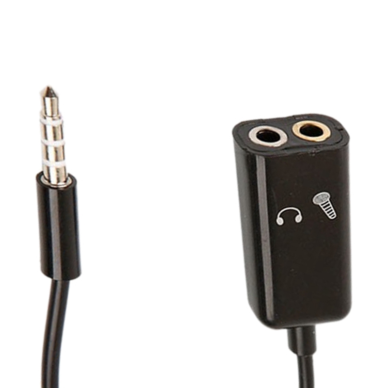 3.5 Mm Stereo Audio Splitter Male Naar Hoofdtelefoon + Microfoon Adapter Koppels Turn Kabelboom Connector