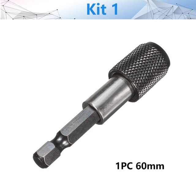 Tournevis à tige hexagonale de 1/4 pouces à dégagement rapide, porte-embout magnétique avec barre d'extension de collier réglable connecteur de 60mm 100mm 150mm: Kaki