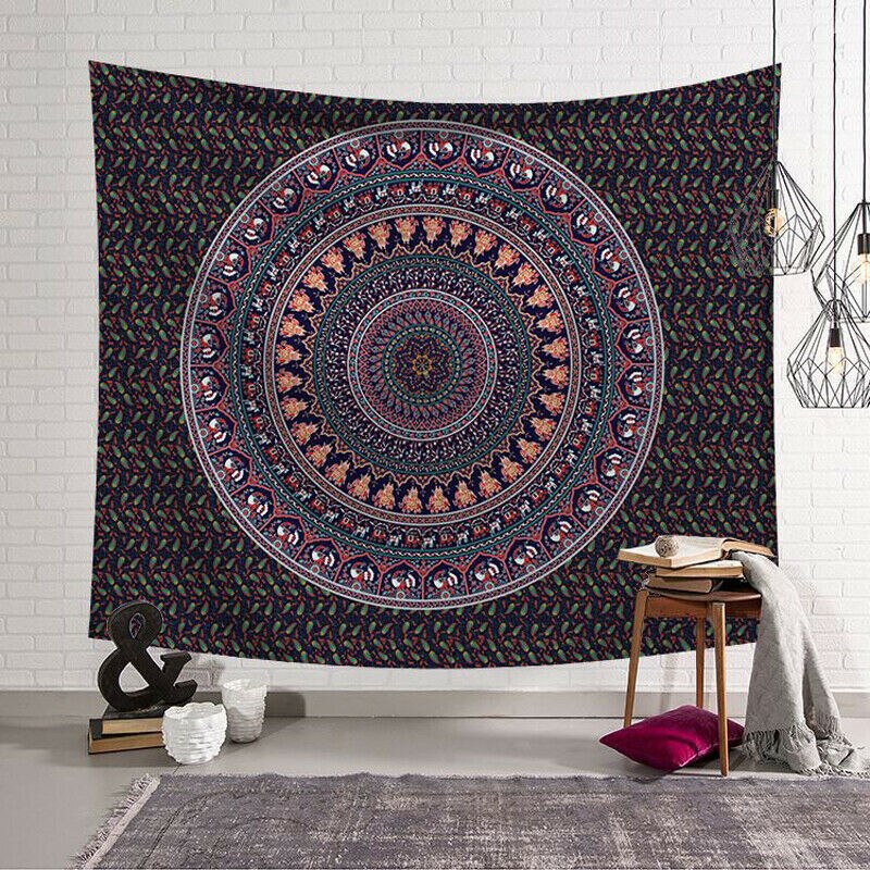Heimtextilien Schleif Tapisserie 95x73cm Indische Mandala Wandbehang Tisch Tuch Tür Vorhang Handgemachte Wohnheim Dekor Kunst wandteppich