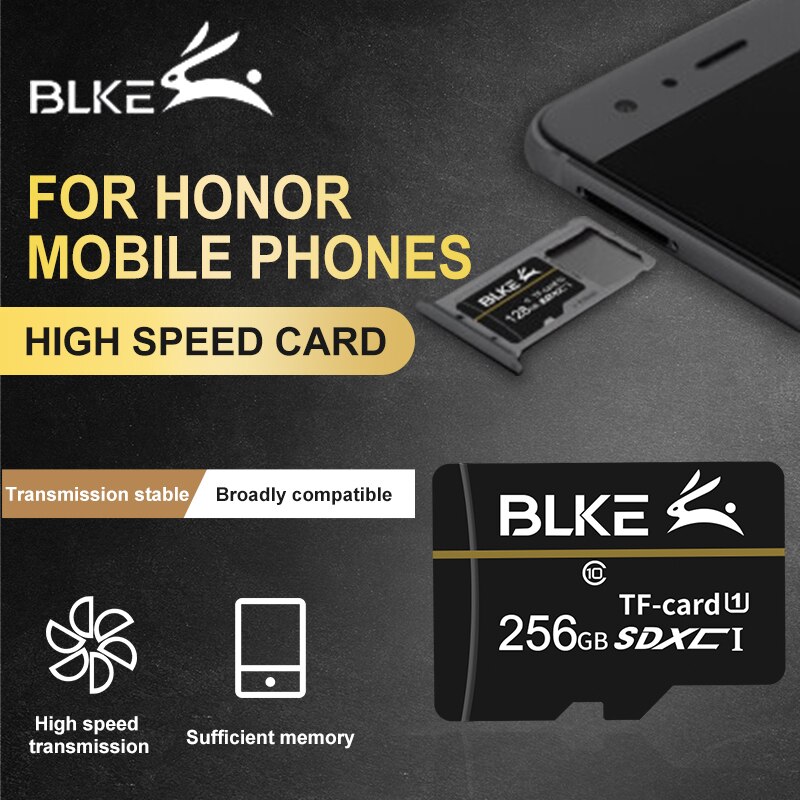 Blke Huawei Honor Mobiele Geheugenkaart Microsd 64G 128G Voor Play3e/9x/8x/V10/v9/V8 Pro/20i/10 Jeugd/Note10/Play8A Pro/7A/6A/5A/8C: 256GB