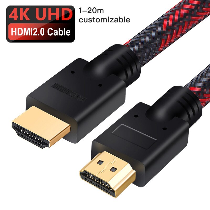 Lungfish HDMI 2.0 Cable HDMI to HDMI 4k 60hz 3D for Splitter Switch TV LCD Laptop PS4 Projector Computer 1m 2m 3m 5m 10m 15m 20m: red black 2 / 15m