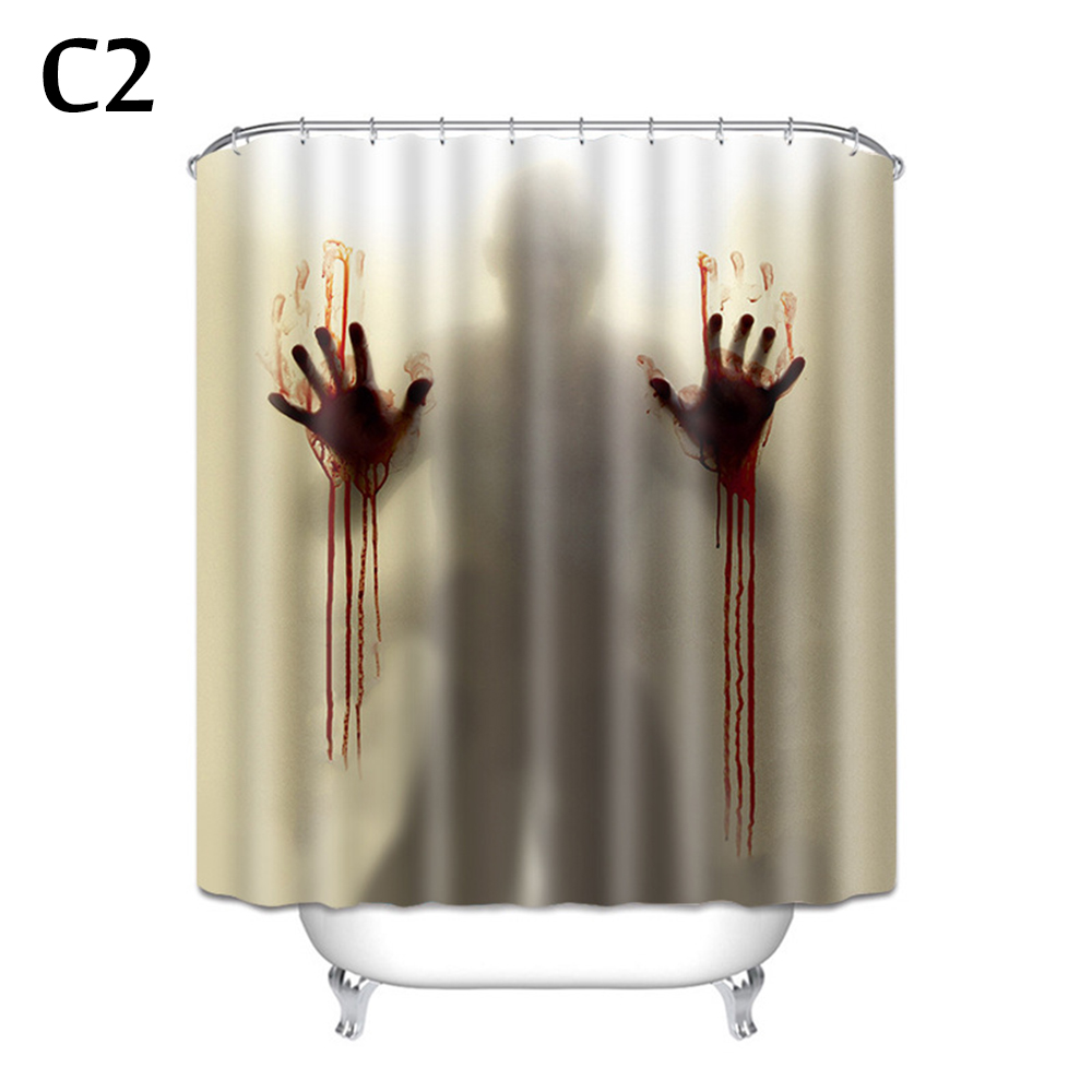 Halloween bruseforhæng vinduesgardiner rædsel blodige hænder badeværelses bruseforhæng til halloween indretning 180*180cm: C2