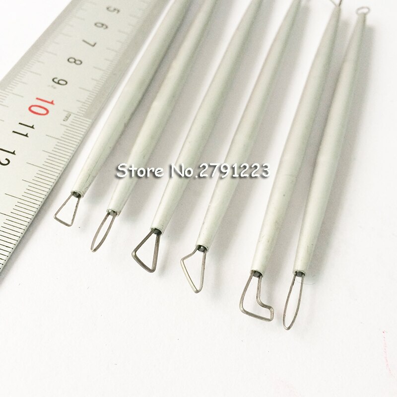 7Pcs/set Stainless Steel Aluminum Polymer Clay Tools Pottery Ceramic Sculpting Tools Carving Wire End Ribbon Tools 14 head
