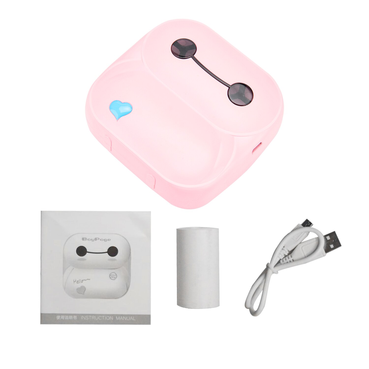 Portable Pocket Mini Thermal Photo Label Printer Bluetooth Wireless Printers 203DPI Impresoras Fotos For Mobile Phone Home use: Pink