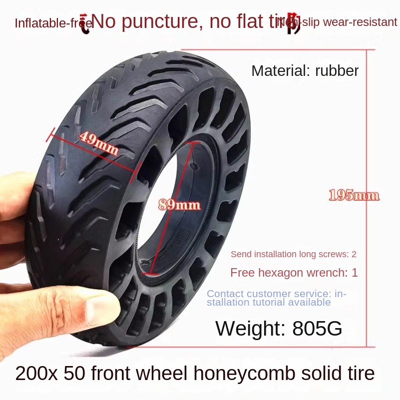 Reifen mit 88 mm Innendurchmesser und 200 x 50, geeignet für 8-Zoll-Elektroroller mit nicht aufblasbaren Waben-Vollreifen: Emerald Green