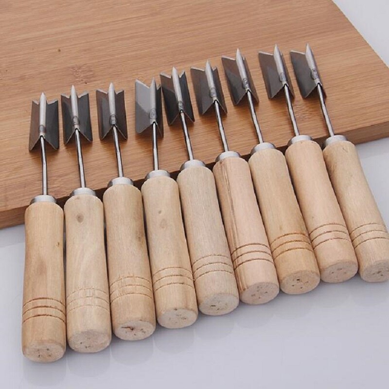 Classical Stainless Steel Pineapple Slicers Wood handle Easy Pineapple Knife Practical Kitchen UTensils