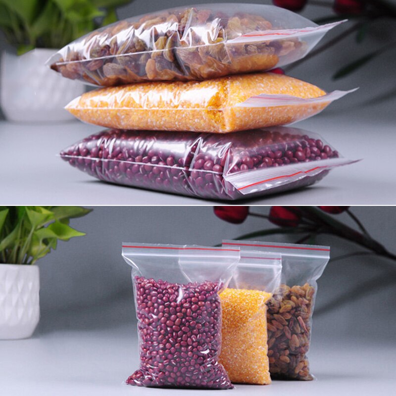 100-500 st zip lock ziplock-påsar klar matförvaringspaket liten smyckeförpackning återförslutbar vakuumförvaringspåse tjock färsk påse