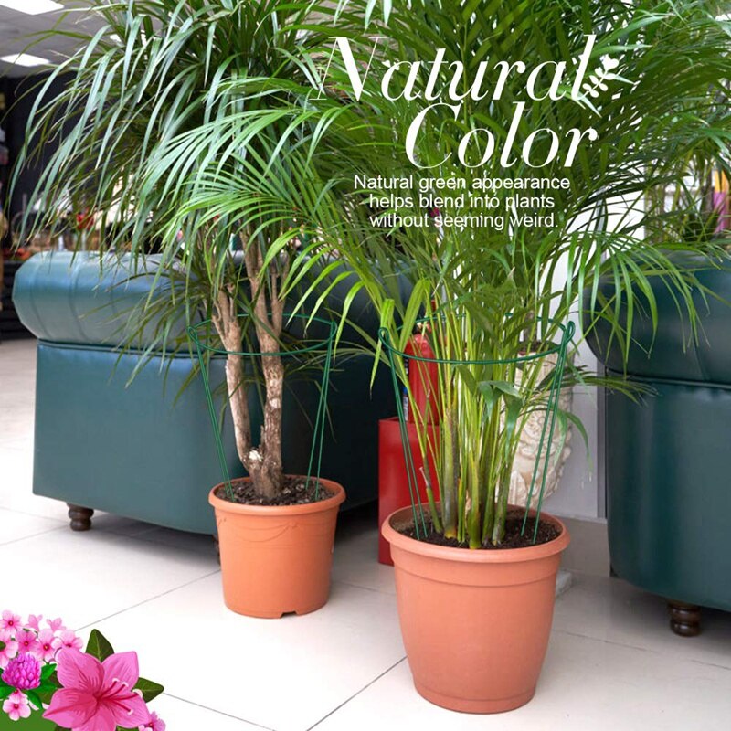 8pcs Flowers Vine Plant Support Stake Garden Stakes Plant Ring Border Support Green Plant Cage Supports Lily Peony Orchid