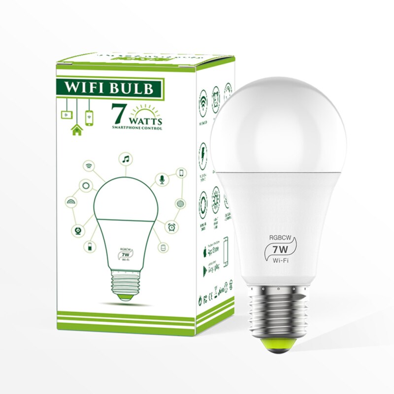 1/2/3/4/5/6/7/8/10pcs E27 LED Lamp RGB 7W Bluetooth Wifi APP Control Smart Bulb RGBWW LED Bulb Work with Google Home Alexa