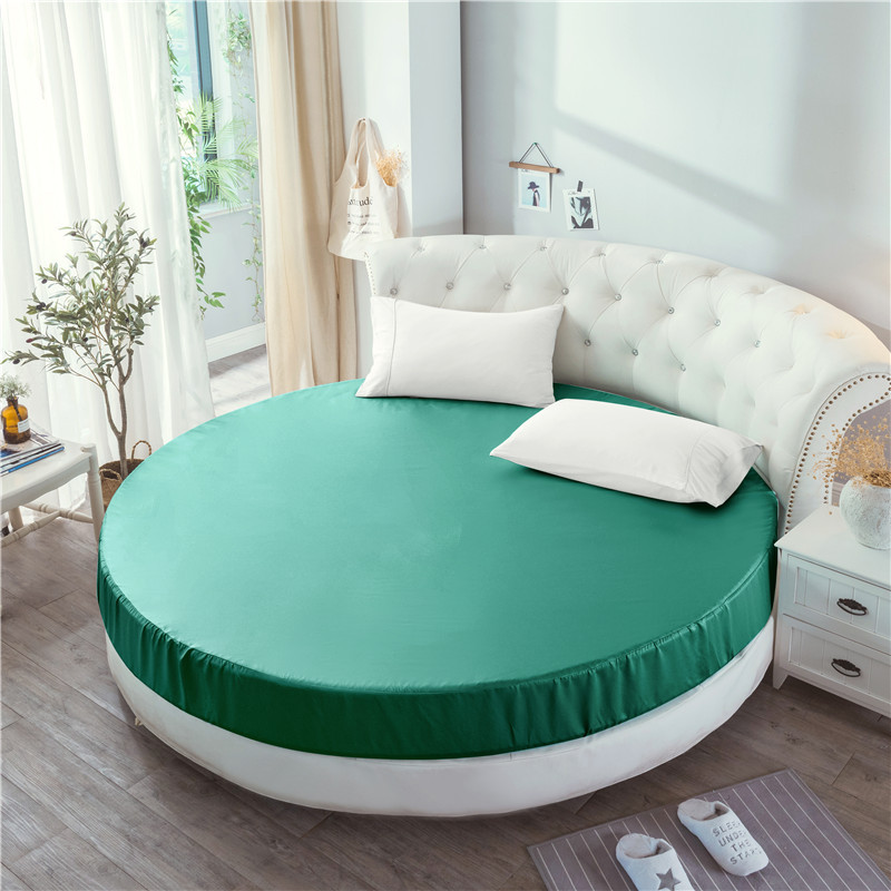 Elastische Ausgestattet Blatt Weichen Seidige Satin- Bettwäsche Einfarbig Bettdecke Matratze Abdeckung für Königin Runde Betten 220x220 230x230 Cm: Volle / Orange