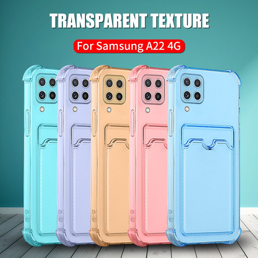 Handyhülle 02 a225f a125f kartenfach für samsung Galaxis  a22 a42 a12 a02, 22  a 12 weicher Stoßstange 42 transparente schutzhülle
