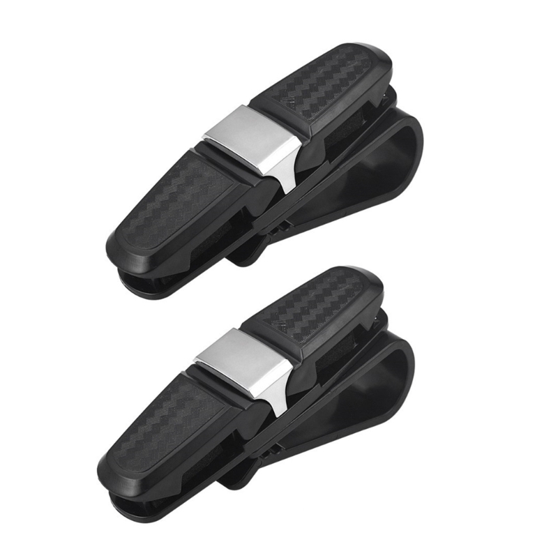 Soportes para gafas para parasoles coche, paquete 2 gafas fibra carbono para coche, colgador gafas Clip