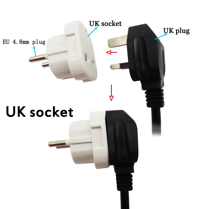 4.0 4.8 German European Plug Universal UK to EU Europe Power Electrical Charger Outlets AC Power Charger Adapter plug SOCKET