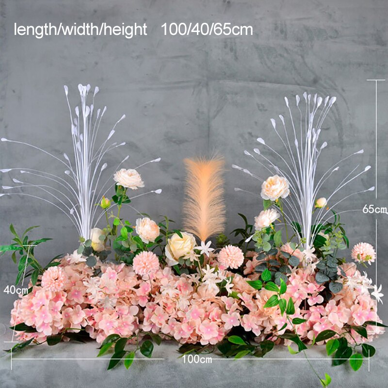 50/100cm bryllup blomst væg baggrund dekoration t station vej bly påfugl kunstige blomster til bue række dør krans indretning