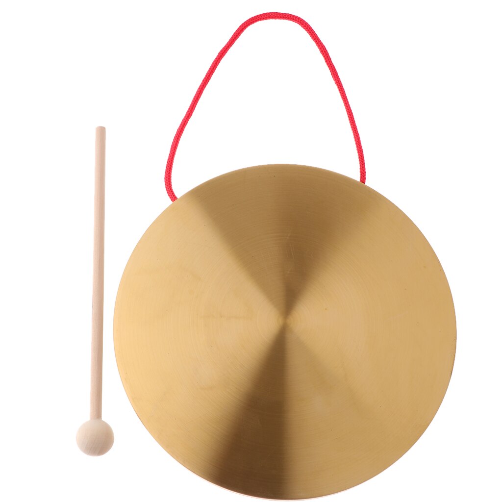 Instrumento tradicional de Metal, platillo con martillo de juego redondo, juguetes educativos para niños de 22cm de diámetro