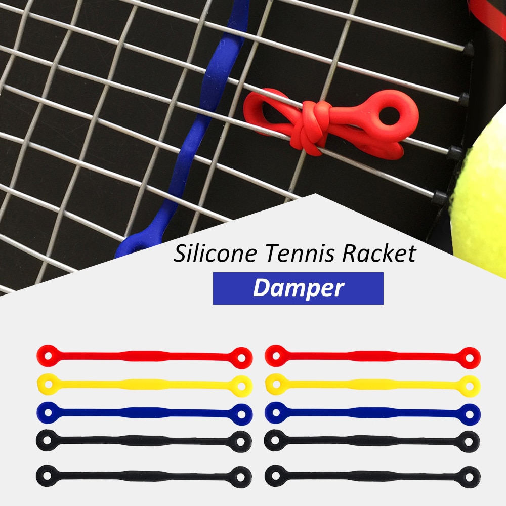 10 stk tennisdemper silikon tennisracket vibrasjonsabsorberende støtreduserende striper racket sport tennis tilbehør