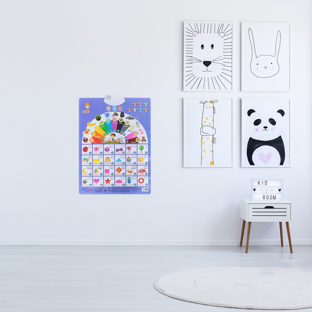 2pcs Toddler Early Educational Audio Learning Chart Between English and Chinese