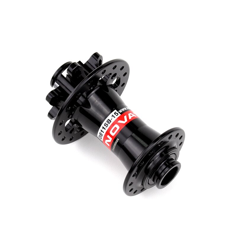 Taiwan Novatec D811SB Mtb Schijfrem 32 Gat Fiets Aluminium Front Steekas 15mm DH Hubs Mountainbike hub 100mm: Black 32H